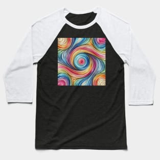 Psychedelic looking abstract illustration of Swirls Baseball T-Shirt